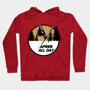 Apres all day skiing ski jump mountains 80's sports Hoodie